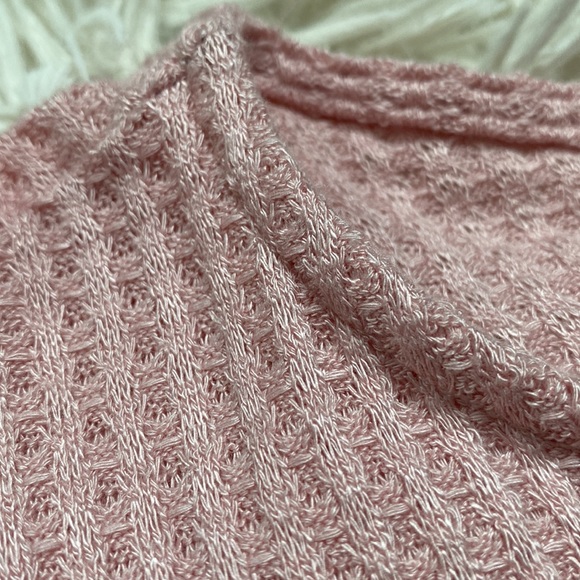 🎉HP🎉 Christie Jenny Boston Waffle Notch Collar Top 💗 Light Pink. - Picture 9 of 11